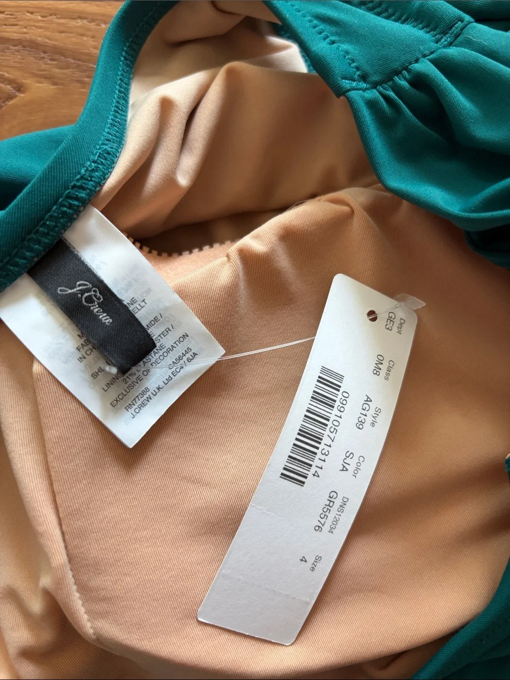 J Crew NWT Bow Tie One Shoulder One Piece Swimsuit teal blue